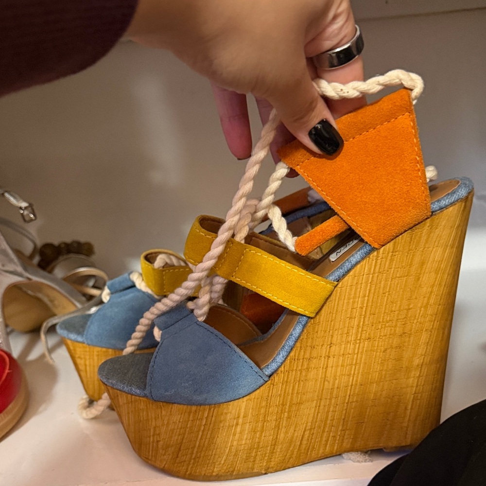 Colorful Platform Wedge Sandals